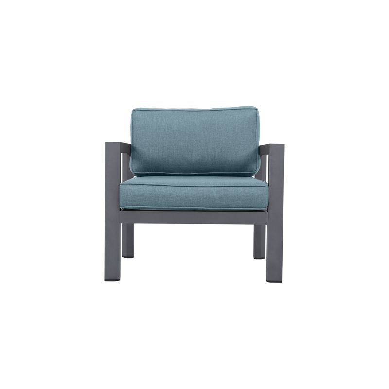 Cabo Club Chair Gray Aluminum Frame in Spa Cushion