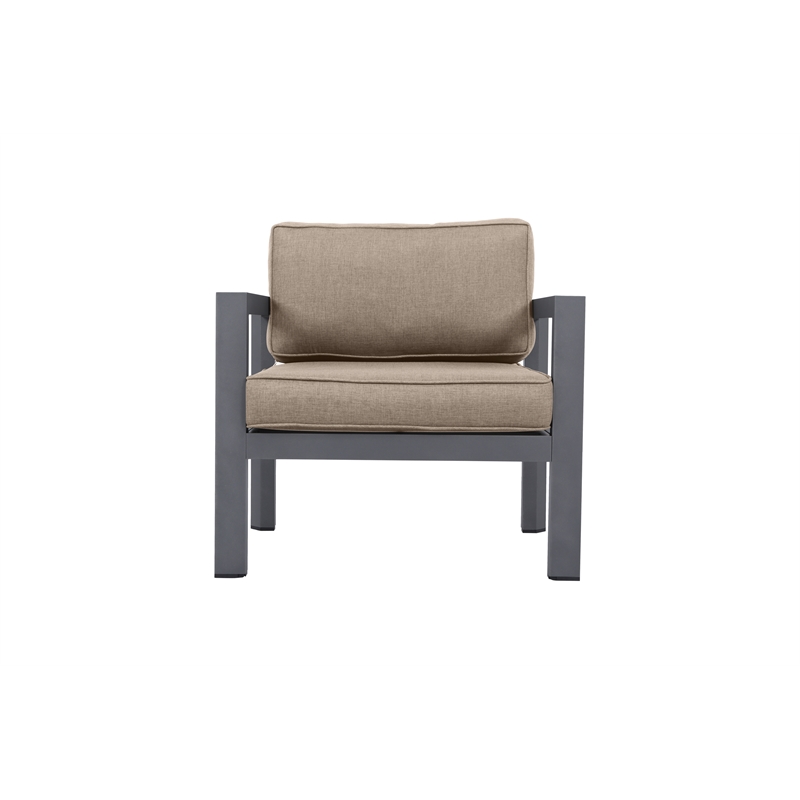 Cabo Club Chair Gray Aluminum Frame in Wheat Cushion