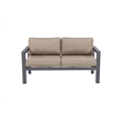 Cabo Aluminum Loveseat with Gray Frame in Wheat Cushion