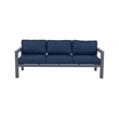 Cabo Aluminum Sofa with Gray Frame in Navy Cushion