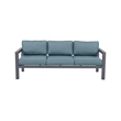 Cabo Aluminum Sofa with Gray Frame in Spa Cushion