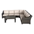 Bora Bora Two-Tone Wicker Sectional Set in Light Beige Cushion