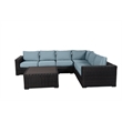 Santa Monica Sectional Set in Espresso Brown Frame with Spa Cushion
