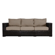 Santa Monica Wicker Rattan Sofa in Espresso Brown Frame/Wheat Cushion