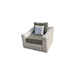 Hawaii Three-Tone Wicker Gray/Off White/Beige Arm Chair in Gray Cushion