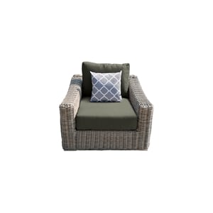 Tulum Two-Tone Dark Beige Aluminum Frame Arm Chair in Gray Cushion