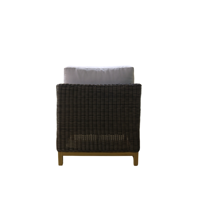 Teva Patio Furniture Napa Brown/Beige Wicker Club Chair with Silver Grey Cushion