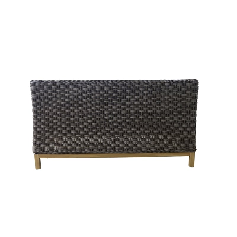 Teva Patio Furniture Napa Brown/Beige Wicker Love Seat with Silver Grey Cushion