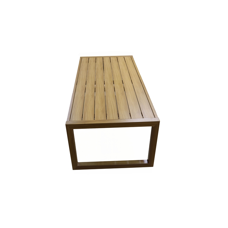 Teva Patio Furniture Napa PE Wicker Coffee Table in Brown