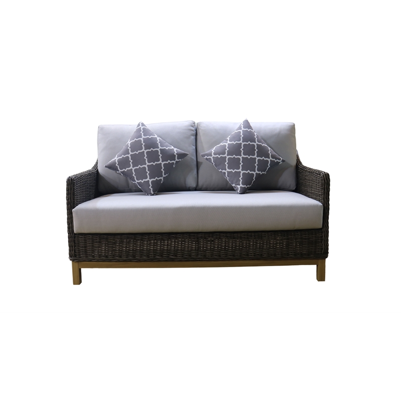 Teva Patio Furniture Napa PE Wicker Deep Seating Set in Brown with Cushion