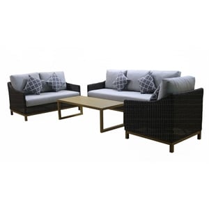 teva patio furniture napa pe wicker deep seating set in brown with cushion