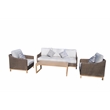 Teva Patio Furniture Napa PE Wicker Sofa Seating Set in Brown with Cushion