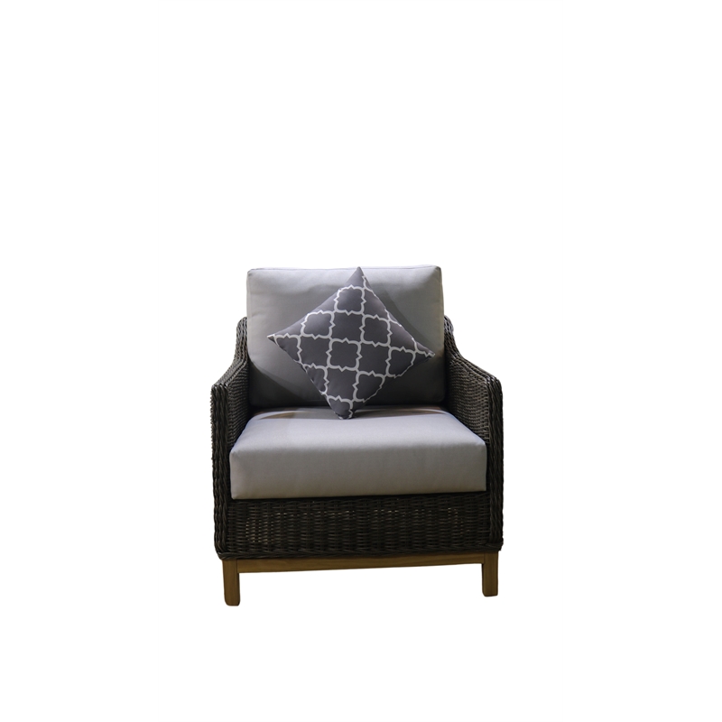 Teva Patio Furniture Napa PE Wicker Sofa Seating Set in Brown with Cushion