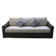 Teva Patio Furniture Catalina Sofa with Two Tone Brown/Beige PE Wicker