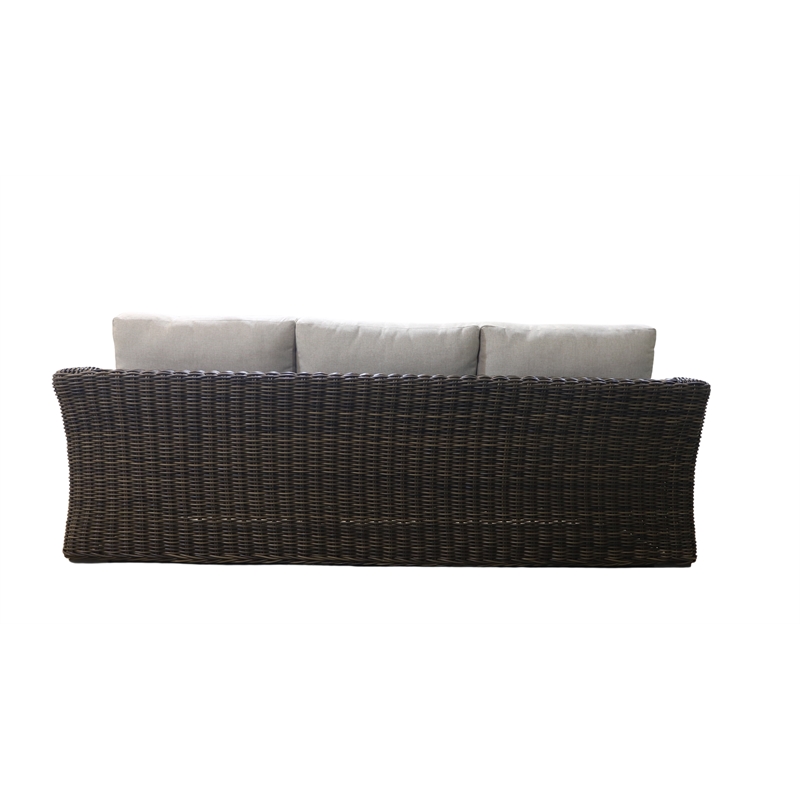 Teva Patio Furniture Catalina Sofa with Two Tone Brown/Beige PE Wicker