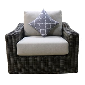 Teva Patio Furniture Catalina Club Chair with Two Tone Brown/Beige PE Wicker