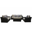 Teva Patio Furniture Catalina Seating Set with Two Tone Brown/Beige PE Wicker
