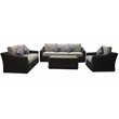 Teva Patio Furniture Catalina Seating Set with Two Tone Brown/Beige PE Wicker