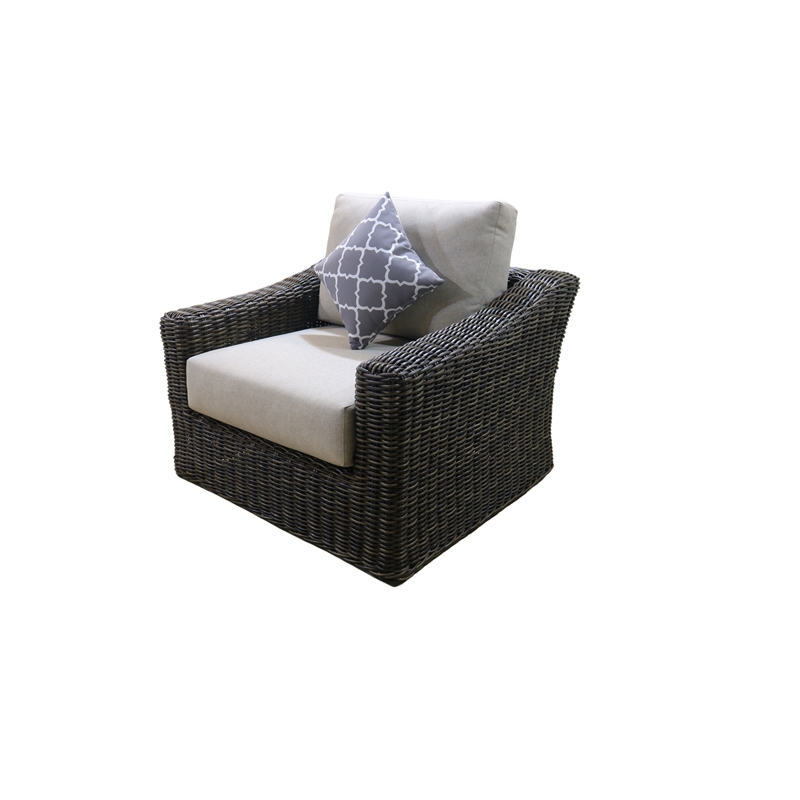 Teva Patio Furniture Catalina Love Seat Set with Two Tone Brown/Beige PE Wicker
