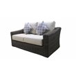 Teva Patio Furniture Catalina Love Seat Set with Two Tone Brown/Beige PE Wicker
