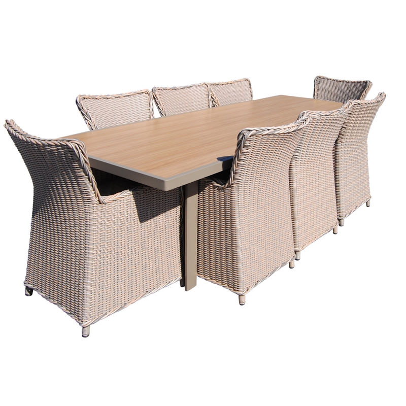 Teva Furniture Hawaii PE Wicker 3 Tone Grey/Off White/Beige Dining Set