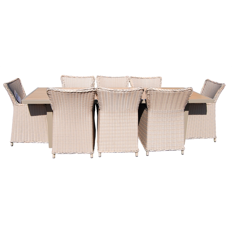 Teva Furniture Hawaii PE Wicker 3 Tone Grey/Off White/Beige Dining Set