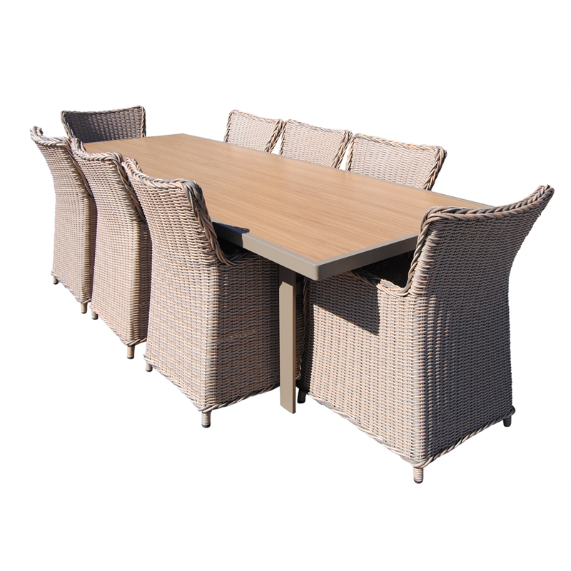 Teva Furniture Hawaii PE Wicker 3 Tone Grey/Off White/Beige Dining Set