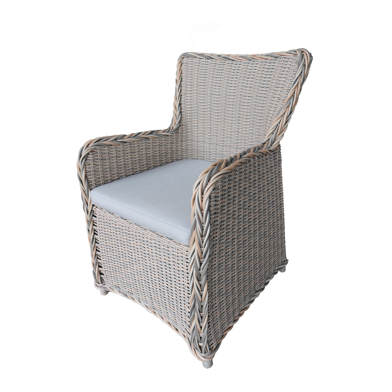 Teva Furniture Hawaii PE Wicker Gray/Off White/Beige Set Of 2 Dining Chairs