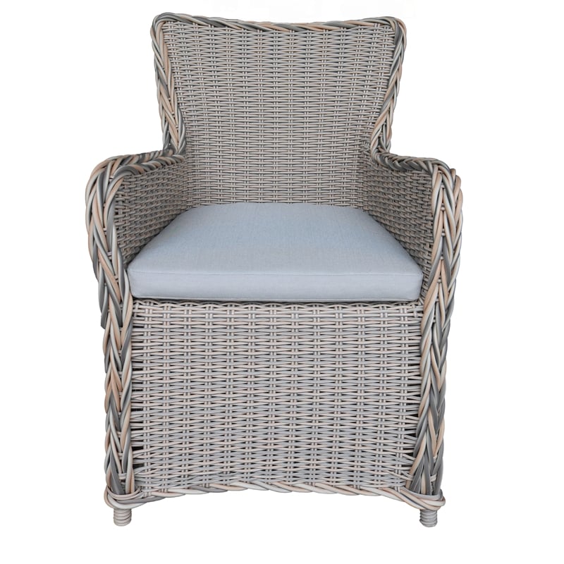 Teva Furniture Hawaii PE Wicker Gray/Off White/Beige Set Of 2 Dining Chairs