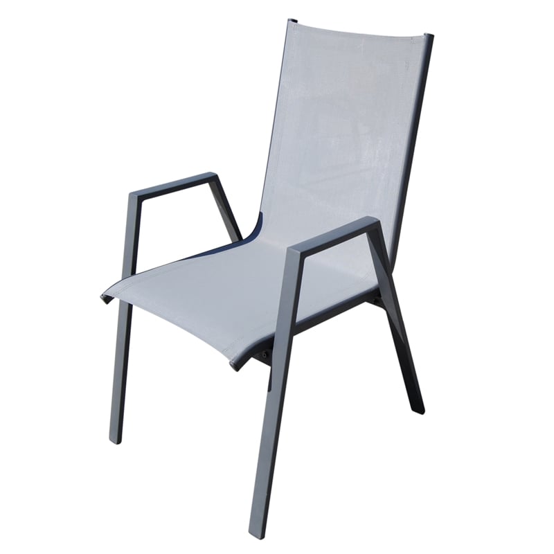 Teva Furniture Venice Gray Aluminum Dining Set with 8 Sling Chairs