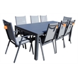 Teva Furniture Venice Gray Aluminum Dining Set with 8 Sling Chairs