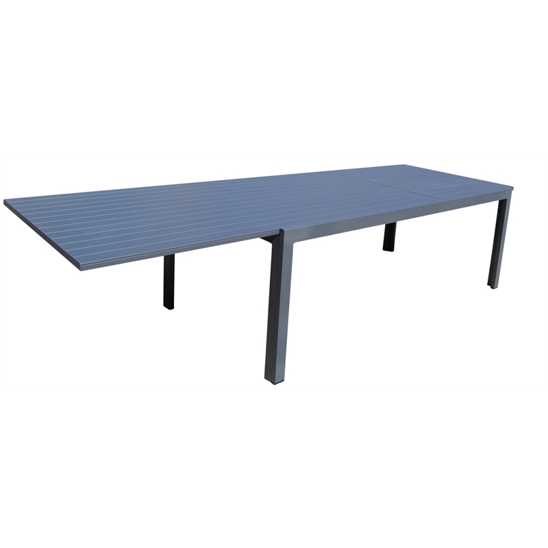 Teva Furniture Venice Gray Aluminum Dining Set with 8 Sling Chairs