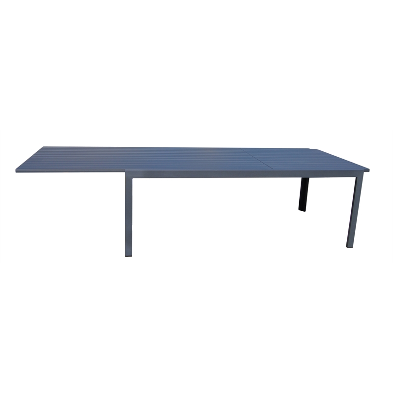 Teva Furniture Venice Gray Aluminum Dining Set with 8 Sling Chairs