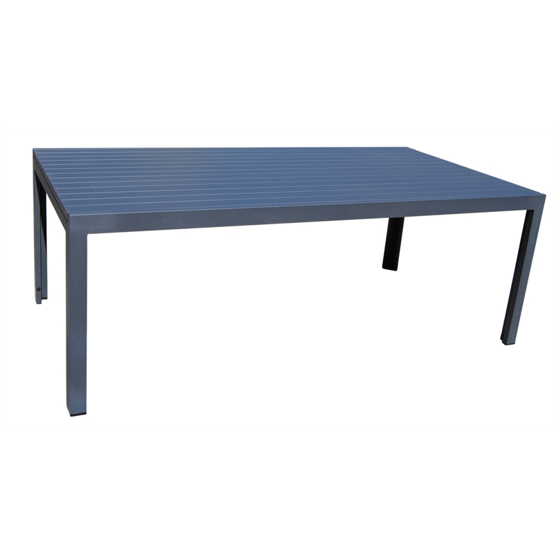 Teva Furniture Venice Aluminum Extendable Dining Table in Gray