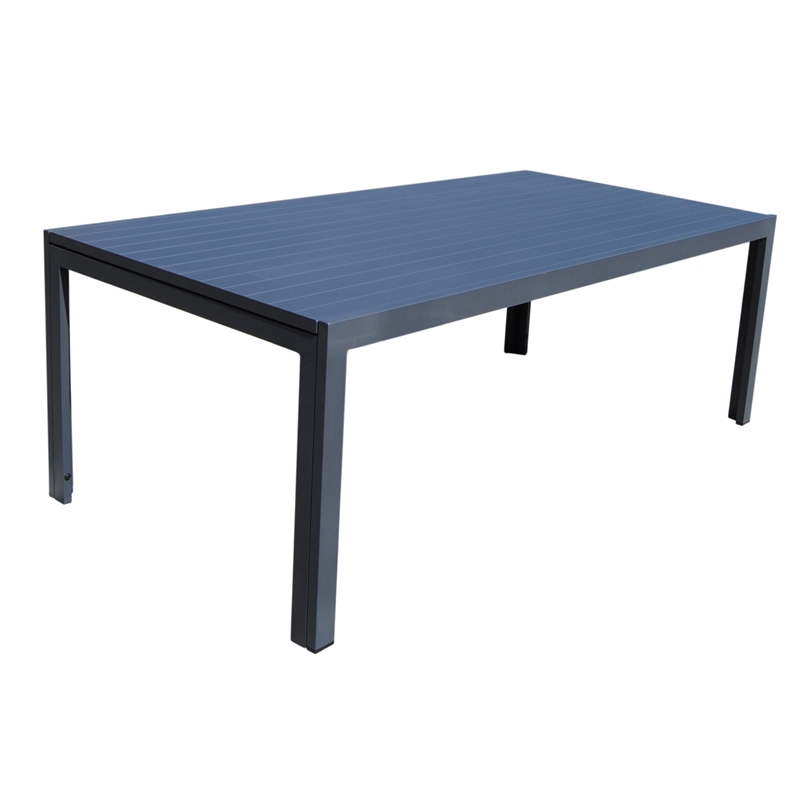 Teva Furniture Venice Aluminum Extendable Dining Table in Gray