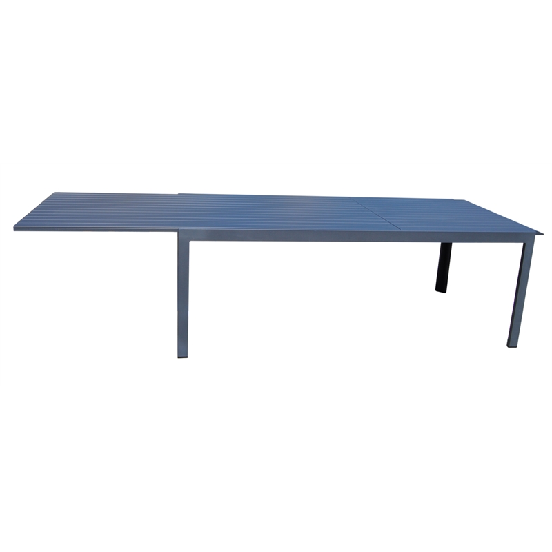 Teva Furniture Venice Aluminum Extendable Dining Table in Gray