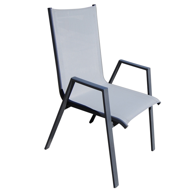 Teva Furniture Venice Set of 4 Gray Aluminum Dining Chairs with Sling