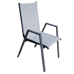 Teva Furniture Venice Set of 4 Gray Aluminum Dining Chairs with Sling