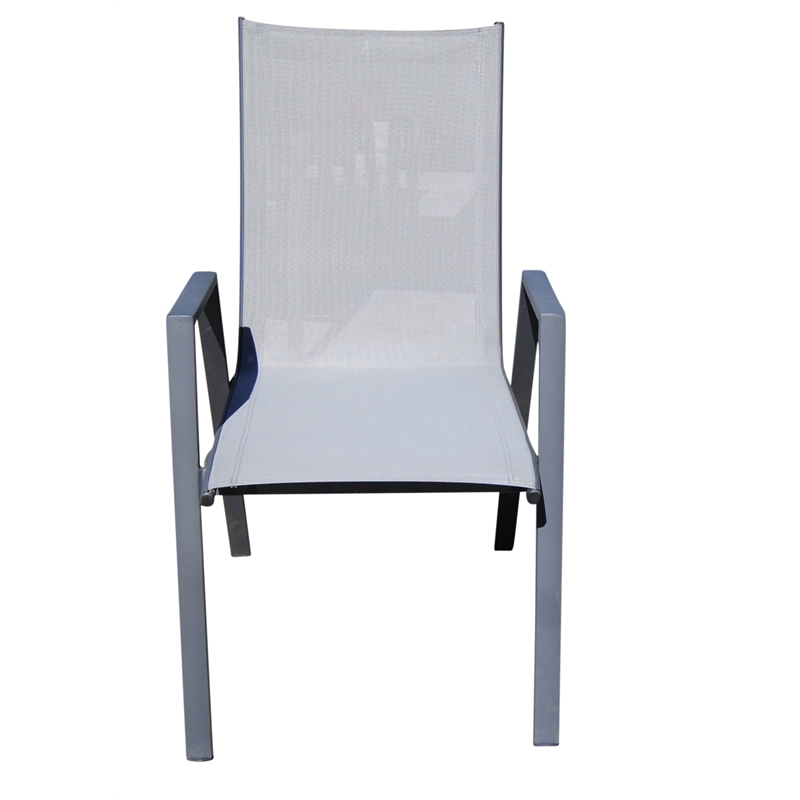Teva Furniture Venice Set of 4 Gray Aluminum Dining Chairs with Sling