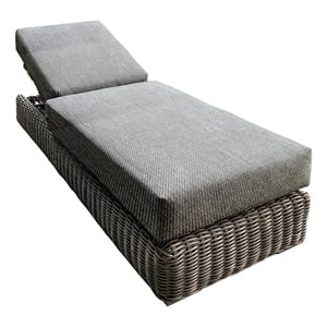 Tulum Two-Tone Dark Beige Aluminum Frame Chaise Lounge with Silver Cushions