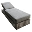 Tulum Two-Tone Dark Beige Aluminum Frame Chaise Lounge with Silver Cushions