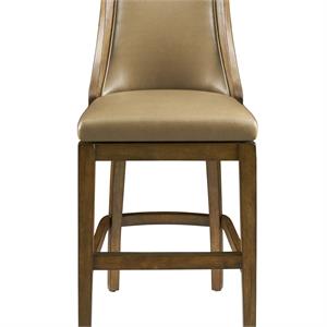 New Ridge Home Goods Ellis 30&quot Swivel Bar Stool in Honeysuckle Brown