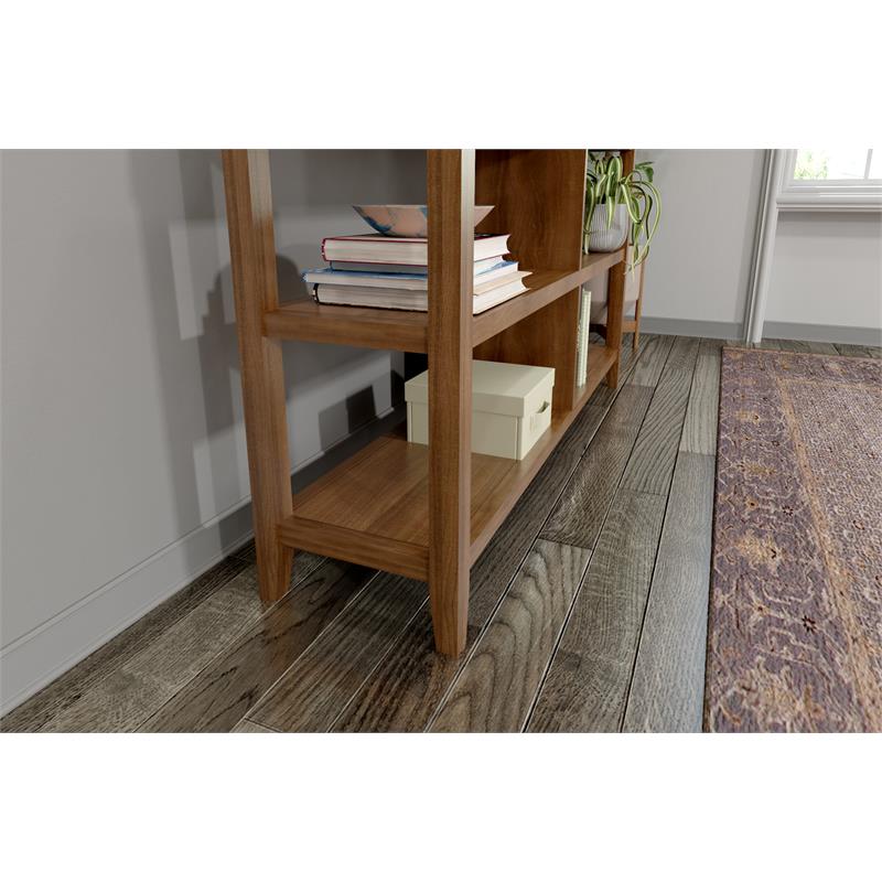 New Ridge Home Goods 2tier Low Traditional Wooden Bookcase in Walnut