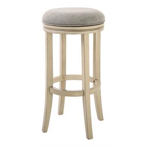 New Ridge Home Goods Victoria 30&quot Wood Bar Height Swivel Stool in Ivory