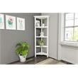 New Ridge Home Goods 4-tier Corner Traditional Wooden Bookcase in White