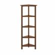 New Ridge Home Goods 4-tier Corner Traditional Wooden Bookcase in Walnut