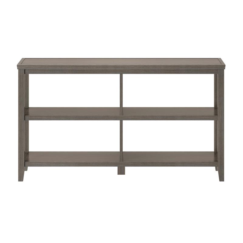 New Ridge Home Goods 2-tier Low Traditional Wooden Bookcase in Washed Gray