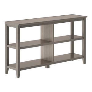 New Ridge Home Goods 2-tier Low Traditional Wooden Bookcase in Washed Gray