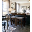 New Ridge Home Goods Traditional Wood Sofa Table with Two Stools in Espresso