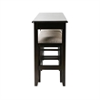 New Ridge Home Goods Traditional Wood Sofa Table with Two Stools in Espresso